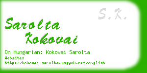 sarolta kokovai business card